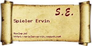 Spieler Ervin névjegykártya